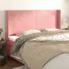 Image de vidaXL Tête de lit avec oreilles Rose 163x16x118/128 cm Velours