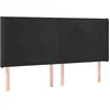 Image de vidaXL Tête de Lit avec Oreilles Meuble de Chambre à Coucher Accessoire de Lit Double Tête de Cadre de Lit Intérieur Noir 183x16x118/128 cm Velours