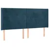 Image de vidaXL Tête de Lit avec Oreilles Meuble de Chambre à Coucher Accessoire de Lit Double Tête de Cadre de Lit Bleu Foncé 183x16x118/128 cm Velours