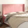 Image de vidaXL Tête de lit avec oreilles Rose 183x16x118/128 cm Velours