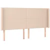 Image de vidaXL Tête de Lit avec Oreilles Meuble de Chambre à Coucher Accessoire de Lit Double Tête de Cadre de Lit Intérieur Cappuccino 203x16x118/128 cm