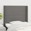 Image de vidaXL Tête de lit avec oreilles Gris foncé 93x16x118/128 cm Tissu