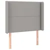 Image de vidaXL Tête de Lit avec Oreilles Meuble de Chambre à Coucher Accessoire de Lit Simple Tête de Cadre de Lit Gris Clair 103x16x118/128 cm Tissu