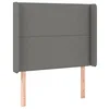 Image de vidaXL Tête de Lit avec Oreilles Meuble de Chambre à Coucher Accessoire de Lit Simple Tête de Cadre de Lit Gris Foncé 103x16x118/128 cm Tissu