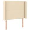Image de vidaXL Tête de lit avec Oreilles Crème 103x16x118/128 cm Tissu