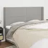 Image de vidaXL Tête de lit avec oreilles Gris clair 183x16x118/128 cm Tissu