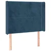 Image de vidaXL Tête de lit avec Oreilles Bleu foncé 83x16x118/128 cm Velours