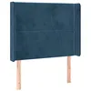 Image de Tête de lit avec oreilles Bleu foncé 103x16x118 128 cm Velours
