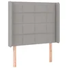 Image de vidaXL Tête de Lit avec Oreilles Meuble de Chambre à Coucher Accessoire de Lit Simple Tête de Cadre de Lit Intérieur Gris Clair 83x16x118/128 cm Tissu