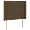 Image de vidaXL Tête de Lit avec Oreilles Meuble de Chambre à Coucher Accessoire de Lit Simple Tête de Cadre de Lit Marron Foncé 93x16x118/128 cm Tissu