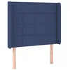 Image de vidaXL Tête de Lit avec Oreilles Meuble de Chambre à Coucher Accessoire de Lit Simple Tête de Cadre de Lit Intérieur Bleu 93x16x118/128 cm Tissu