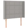 Image de vidaXL Tête de Lit avec Oreilles Meuble de Chambre à Coucher Accessoire de Lit Simple Tête de Cadre de Lit Gris Clair 103x16x118/128 cm Tissu