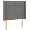 Image de vidaXL Tête de Lit avec Oreilles Meuble de Chambre à Coucher Accessoire de Lit Simple Tête de Cadre de Lit Gris Foncé 103x16x118/128 cm Tissu