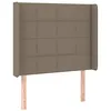 Image de vidaXL Tête de lit avec Oreilles Taupe 103x16x118/128 cm Tissu