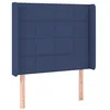Image de vidaXL Tête de Lit avec Oreilles Meuble de Chambre à Coucher Accessoire de Lit Simple Tête de Cadre de Lit Intérieur Bleu 103x16x118/128 cm Tissu