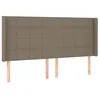 Image de vidaXL Tête de Lit avec Oreilles Meuble de Chambre à Coucher Accessoire de Lit Double Tête de Cadre de Lit Intérieur Taupe 183x16x118/128 cm Tissu