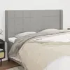 Image de vidaXL Tête de lit avec oreilles Gris clair 203x16x118/128 cm Tissu