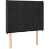 Image de vidaXL Tête de Lit avec Oreilles Meuble de Chambre à Coucher Accessoire de Lit Simple Tête de Cadre de Lit Intérieur Noir 93x16x118/128 cm Velours