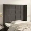 Image de vidaXL Tête de lit avec oreilles Gris foncé 103x16x118/128 cm Velours