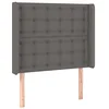 Image de vidaXL Tête de Lit avec Oreilles Meuble de Chambre à Coucher Accessoire de Lit Simple Tête de Cadre de Lit Intérieur Gris 83x16x118/128 cm Similicuir