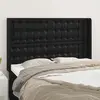 Image de vidaXL Tête de lit avec oreilles Noir 147x16x118/128 cm Similicuir