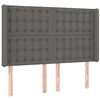 Image de vidaXL Tête de lit avec Oreilles Gris 147x16x118/128 cm Similicuir