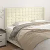 Image de vidaXL Tête de lit avec oreilles Crème 203x16x118/128 cm Similicuir
