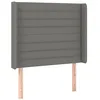 Image de vidaXL Tête de Lit avec Oreilles Meuble de Chambre à Coucher Accessoire de Lit Simple Tête de Cadre de Lit Intérieur Gris Foncé 83x16x118/128 cm Tissu
