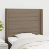 Image de vidaXL Tête de lit avec oreilles Taupe 83x16x118/128 cm Tissu