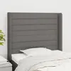 Image de vidaXL Tête de lit avec oreilles Gris foncé 103x16x118/128 cm Tissu