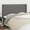 Image de vidaXL Tête de lit avec oreilles Gris foncé 163x16x118/128 cm Tissu