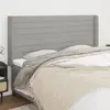 Image de vidaXL Tête de lit avec oreilles Gris clair 183x16x118/128 cm Tissu