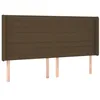 Image de vidaXL Tête de lit avec Oreilles Marron foncé 183x16x118/128 cm Tissu