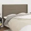 Image de vidaXL Tête de lit avec oreilles Taupe 183x16x118/128 cm Tissu