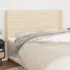 Image de vidaXL Tête de lit avec oreilles Crème 203x16x118/128 cm Tissu