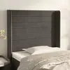 Image de vidaXL Tête de lit avec oreilles Gris foncé 93x16x118/128 cm Velours