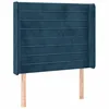 Image de vidaXL Tête de Lit avec Oreilles Meuble de Chambre à Coucher Accessoire de Lit Simple Tête de Cadre de Lit Bleu Foncé 103x16x118/128 cm Velours