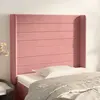 Image de vidaXL Tête de lit avec oreilles Rose 103x16x118/128 cm Velours