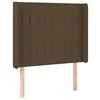 Image de vidaXL Tête de lit avec Oreilles Marron foncé 83x16x118/128 cm Tissu