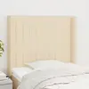 Image de vidaXL Tête de lit avec oreilles Crème 83x16x118/128 cm Tissu