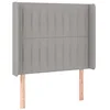 Image de vidaXL Tête de Lit avec Oreilles Meuble de Chambre à Coucher Accessoire de Lit Simple Tête de Cadre de Lit Intérieur Gris Clair 93x16x118/128 cm Tissu