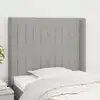 Image de vidaXL Tête de lit avec oreilles Gris clair 93x16x118/128 cm Tissu