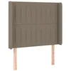 Image de vidaXL Tête de lit avec Oreilles Taupe 93x16x118/128 cm Tissu