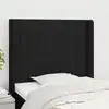Image de vidaXL Tête de lit avec oreilles Noir 103x16x118/128 cm Tissu