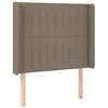 Image de vidaXL Tête de Lit avec Oreilles Meuble de Chambre à Coucher Accessoire de Lit Simple Tête de Cadre de Lit Intérieur Taupe 103x16x118/128 cm Tissu