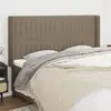 Image de vidaXL Tête de lit avec oreilles Taupe 203x16x118/128 cm Tissu