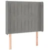 Image de vidaXL Tête de Lit avec Oreilles Meuble de Chambre à Coucher Accessoire de Lit Simple Tête de Cadre de Lit Gris Clair 83x16x118/128 cm Velours