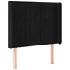 Image de vidaXL Tête de Lit avec Oreilles Meuble de Chambre à Coucher Accessoire de Lit Simple Tête de Cadre de Lit Intérieur Noir 93x16x118/128 cm Velours