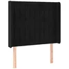 Image de vidaXL Tête de Lit avec Oreilles Meuble de Chambre à Coucher Accessoire de Lit Simple Tête de Cadre de Lit Intérieur Noir 103x16x118/128 cm Velours