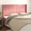 Image de vidaXL Tête de lit avec oreilles Rose 183x16x118/128 cm Velours